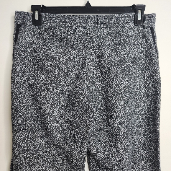 The Kooples Linen Blend Black Printed Fitted Jogger Trousers Size 48 - Picture 10 of 16